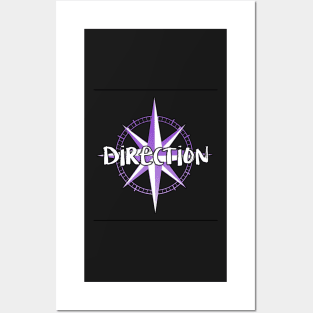 Direction Typography Design- Purple Posters and Art